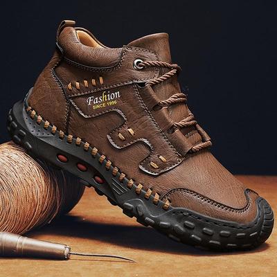 38-48Autumn /Winter Plus Velvet Warm Handmade Mens Boots Shoes Comfortable Ankle Boots for Men Casual Shoes Moccasins Man Tooling Shoes