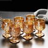 6pcsx34/45ML Lead Free European Design Chinese Old Fashioned Shot Glasses for Liquor Vodka Spirit Drinkware