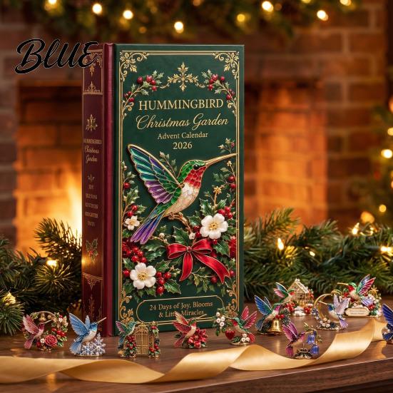 24 Day Advent 2D Acrylic Calendar 24-Day Christmas Garden Calendar Hummingbird Countdown with Decorations Bird
