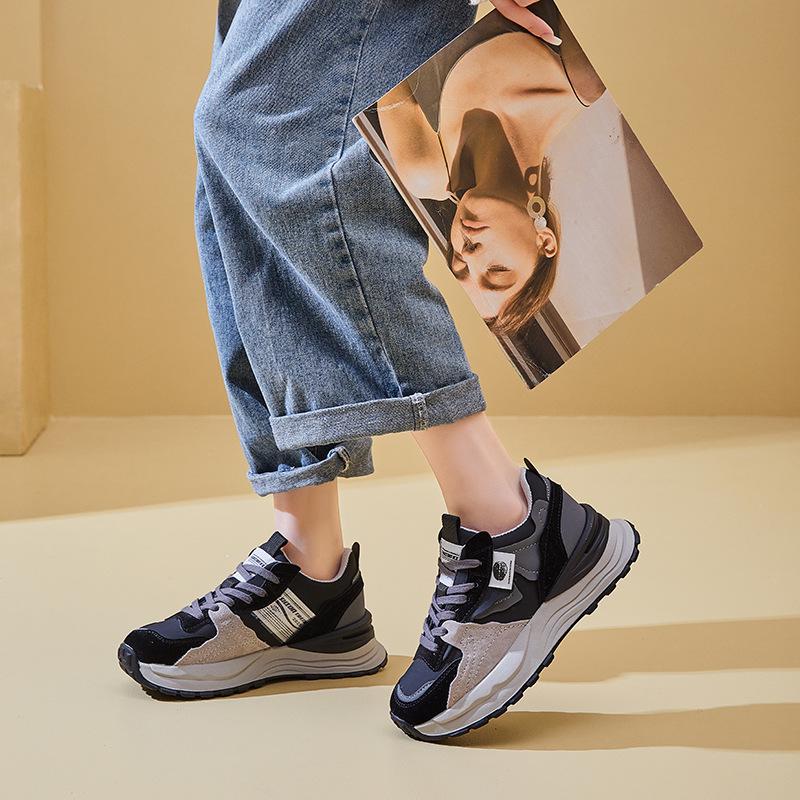 New Dad Shoes for Women, Fashionable Thick-soled Sports Single Shoes