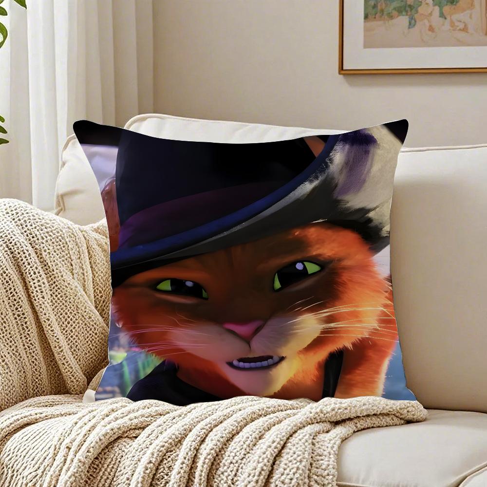 Puss in Boots The Last Wish Cushion Cover Linen Pillowcase Soft for Sofa Bed Home Room Decor 30x30 cm
