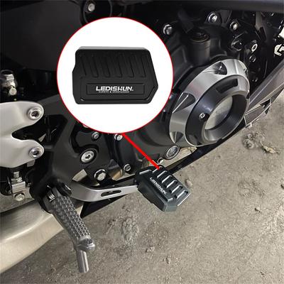 LEDISHUN CNC Aluminum Brake Pedal Extension Base Plate for Kawasaki Ninja 400 Z400 (2018-2025) and Ninja 250 Z250 (2019-2025) (Black)