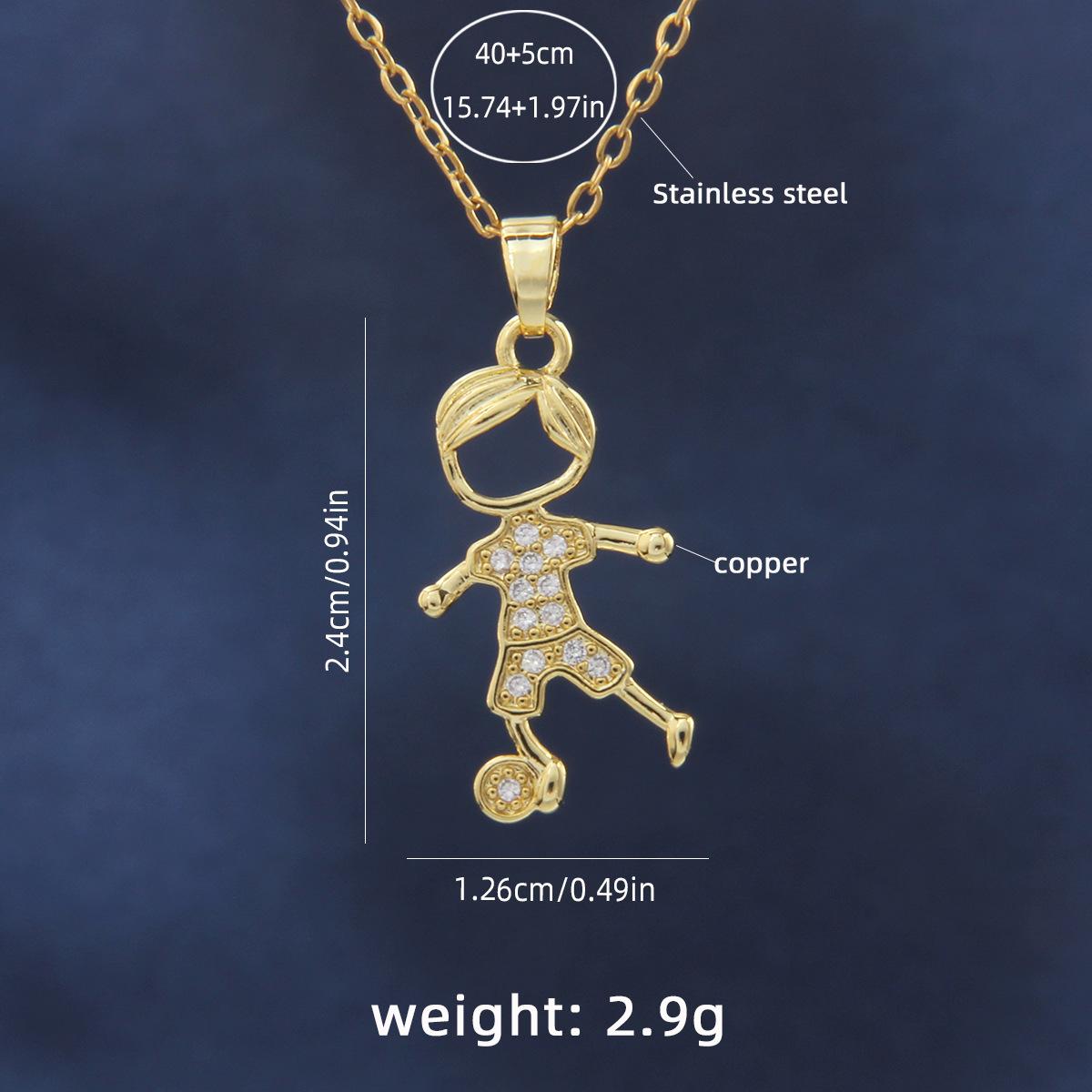 Минималистичная и нишевая цепочка на ключицу для мальчика-футболиста, универсальное и роскошное милое ожерелье для маленькой девочки.