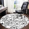 1pc Puppies Dogs Office Round Area Rug, Indoor Mat Suitable ForOffice, Under Office Chairs Bedroom Living Room Home Decor, Room Decot183