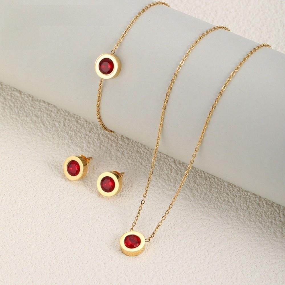 Round Crystal Stainless Steel Bracelet Coloful Moissanite Bracelet  for Gifts