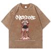 T-shirt da uomo Jack Hanma Anime Lavaggio Acido Vintage Lavata Harajuku Oversize Cotone Maglietta Cotone Streetwear Unisex Top