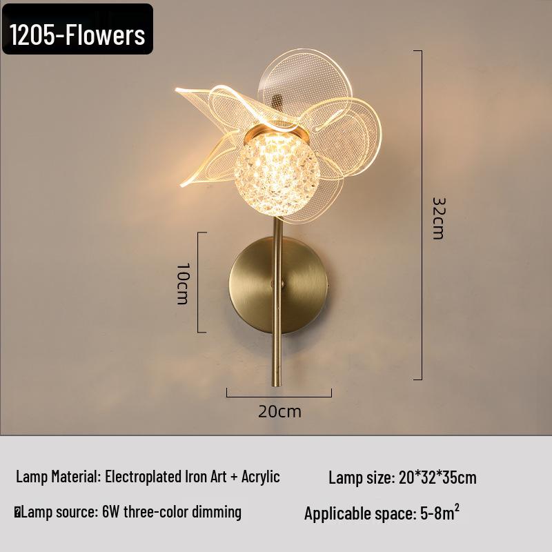 Crystal Luxury Wall Lamp: Wireless Bedside Light for Living Room & Corridor
