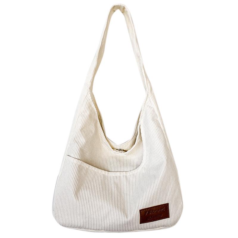 Corduroy cloth bag shoulder bag female college student class bag large capacity bag female handbag book tote bag