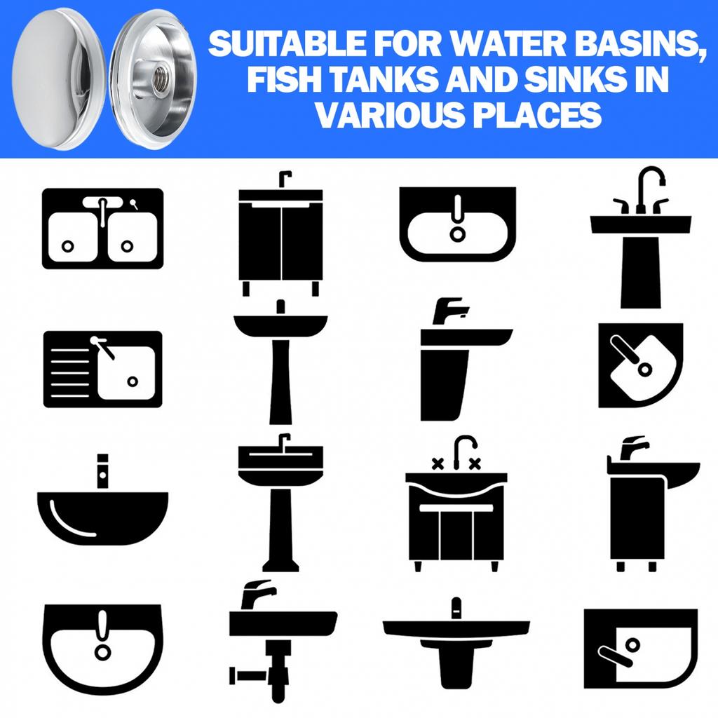 38mm Ersatz Waschbecken Ablaufstopfen-Kappe Easy Pop-Up Click Clack Chrom