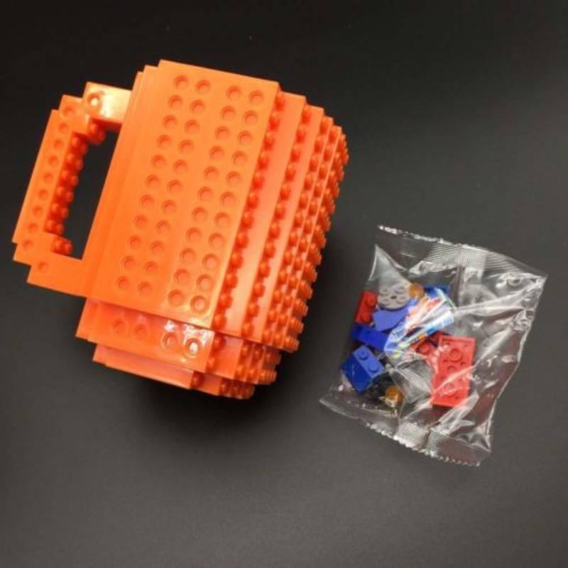 Bunter DIY Bausteinbecher mit 350 ml Fassungsvermögen Plastik-Kaffeetasse im europäischen Stil
