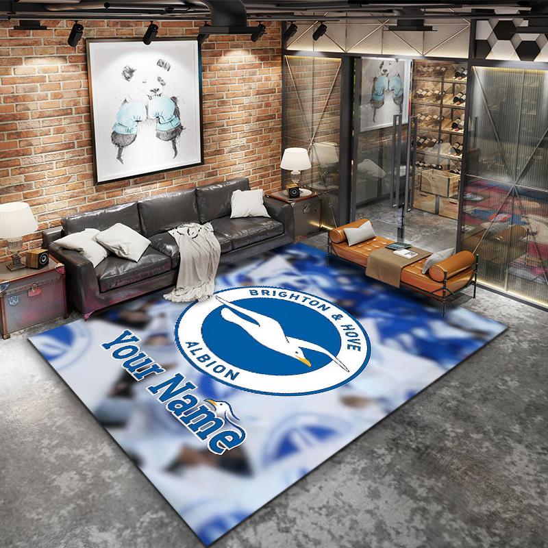 Brighton Hove Albion Custom Name Carpet Rug For Living Room Bedroom Home Sofa Decoration Kids Play Nonslip Floor Mat