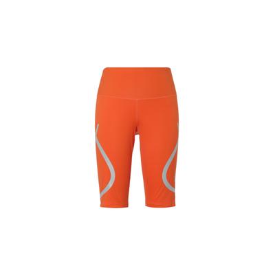 Stella McCartney Tpa Bike Gestreifter Print Reißverschlusstasche hinten Sporthose Damen Hose Orange HT5015