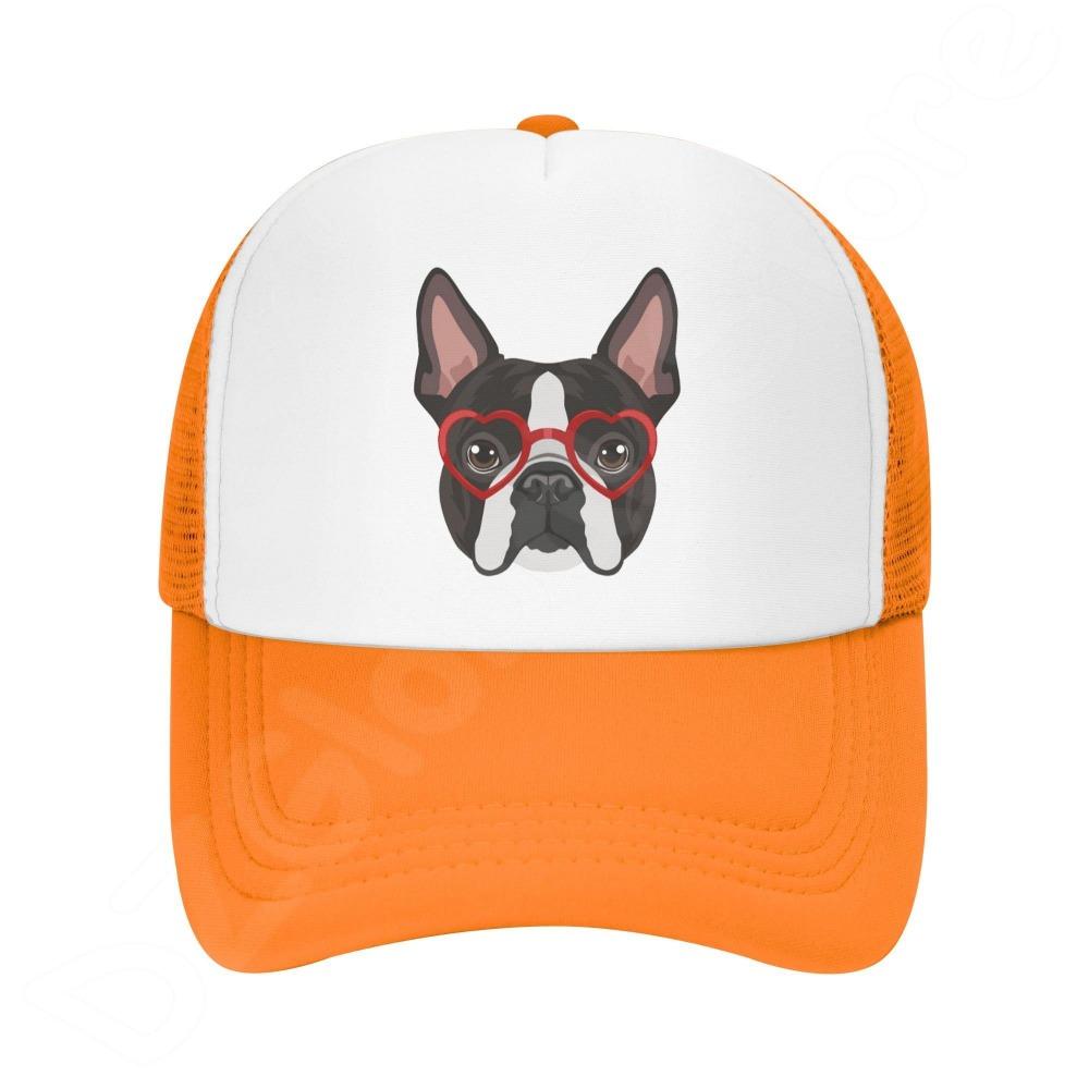 Denim-Kappe, Boston Terrier-Hund, Baseball-Dad-Cap, klassisch gewaschen, 100 % Baumwolle, verstellbar, lässig, Sport, für Unisex, Damen, Mütze