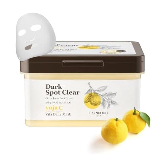 SKINFOOD Yuzu C Vita Daily Mask Mask Pack Phase Pack Корейская упаковка Большая вместимость Упаковка тканевой маски Ежедневный уход