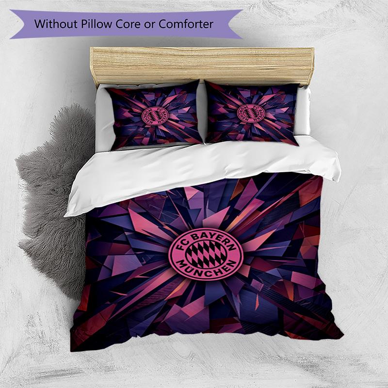 Bayern Munich Pattern Printed 3PCS Bedding Set Soft Skin-Friendly Washable Duvet Cover & Pillowcases Set All Season Bedroom