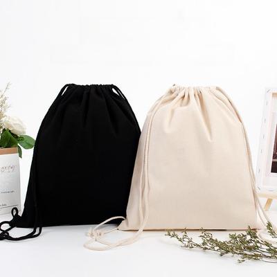 Mochila ecológica de algodón con cordón - Bolsa de almacenamiento de lona en blanco