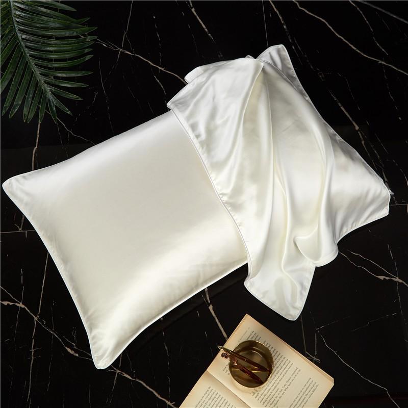 19 Momme Pure Silk Pillowcase Single Side Solid Color Mulberry Pillow Cover Bed