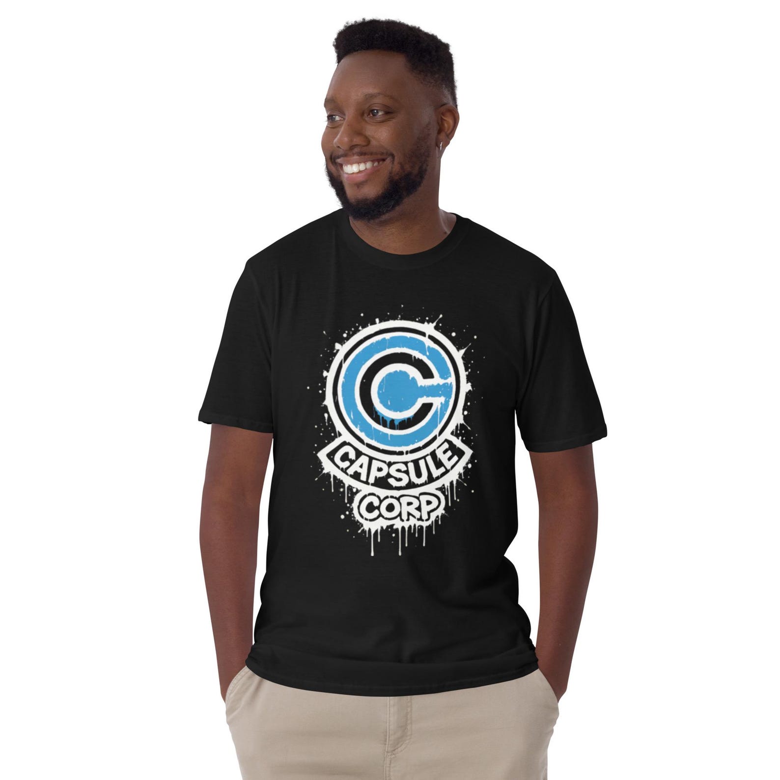 Capsule Lab Logo Unisex T-Shirt - Futuristic Manga Style, Geek Otaku, Graphic Streetwear L