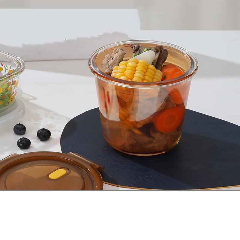 Microwaveable Glass Food Storage Container with Lid