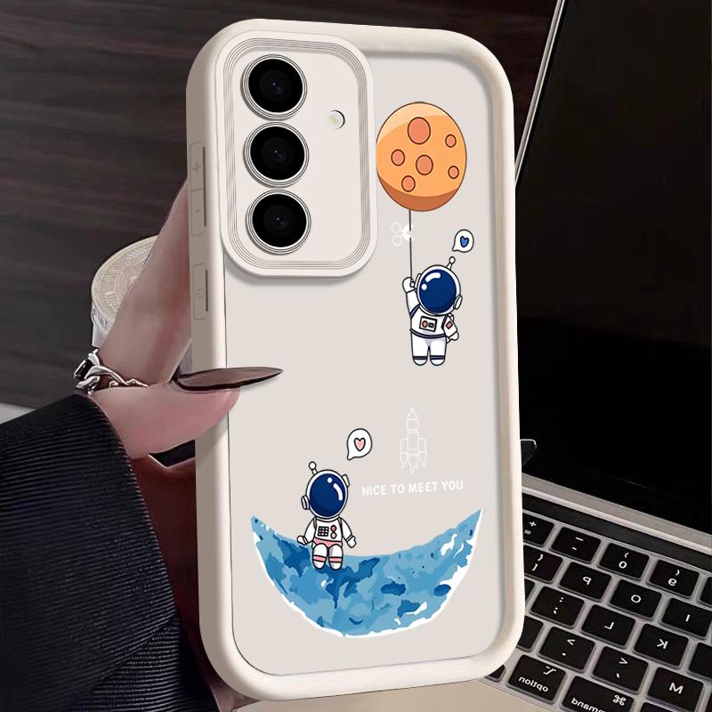 Spaceship Astronauts Soft Case For Samsung S25 Edge S24 S23 S22 Ultra Plus S24 FE A56 A26 A16 A14 A15 A35 A53 A54 5G Phone Cover