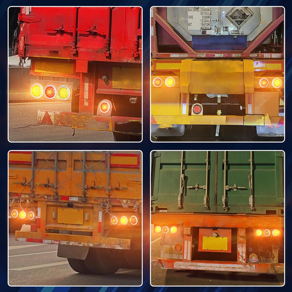 Aoling Truck Tail Lamp Trailer Tail Light Truck Tail Lamp Boat Trailer Tail Light Trailer Tail 16 Plated Turn Signal Truck Tail Lamp 24V 4 Pieces