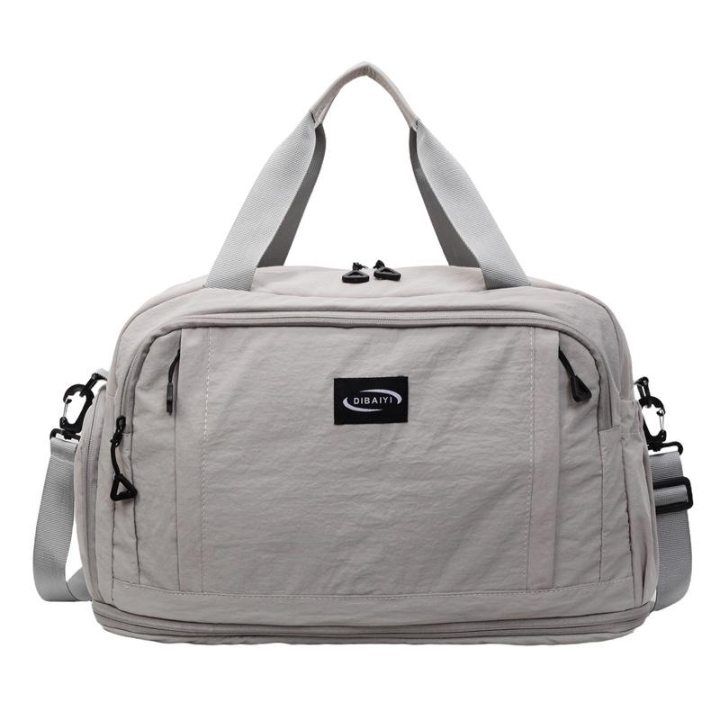 Solid color, high value, high sense, simple travel bag, can be set with tie rod, large capacity luggage, boarding accommodation, overnight fitness