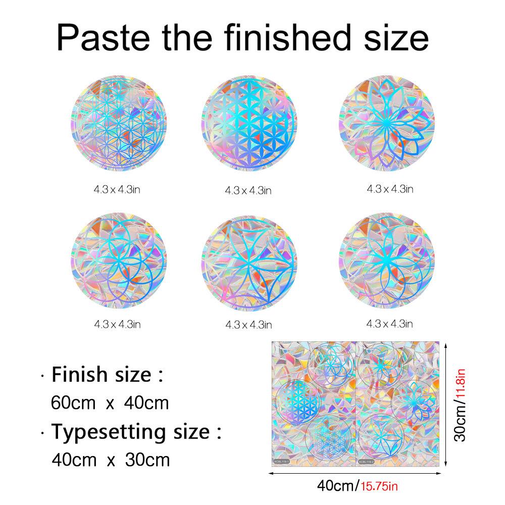 Sun Catcher Flower Window Decals Static Cling Window Sticker Anti Collision Window Decals for Bird Strikes Rainbow Stickers