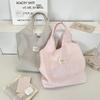 Cute Polka Dot Tube Top Bag Casual Shoulder Crossbody Bag for Women Large Capacity Canvas Tote Bag KTB