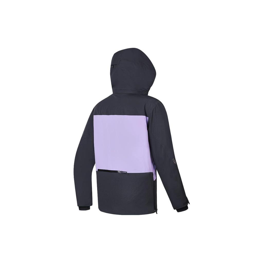 Fila Color Block High-Tech Hooded Ski Jacket Men Outerwear Deep-Black A11M346911F-BK