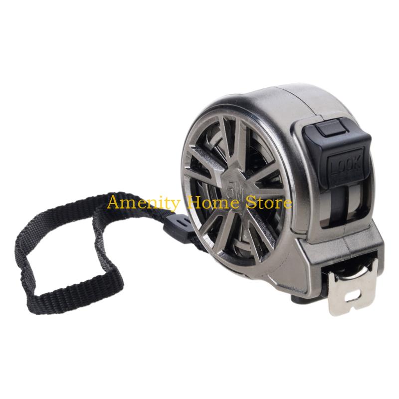 F26C 5m Tape Measure Stainless Hollow Measuring Tape with Double Lock and Clip Metric Ruler Rustproof for Construction