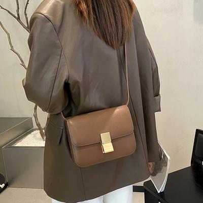 Neue Box Tofubeutel Leder Damen Tasche Zahnstocher Muster Kleine Quadratische Tasche Stewardess Tasche Einzelne Schulter Umhängetasche Vielseitig Unterarmtasche