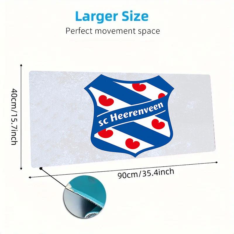 SC Heerenveen Mouse Pad, Large Gaming Desk Mat, Non-slip XXL Mousepad for Laptop & Tablet, Mini PC Playmat with Stitched Edges