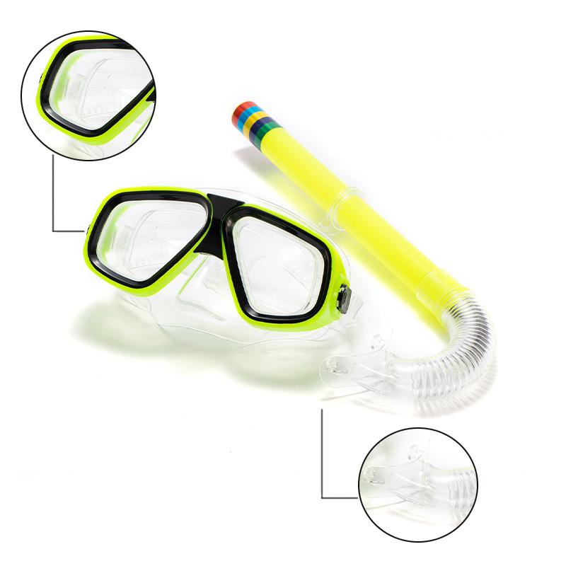 Adults Kids Diving Goggle Mask Breathing Tube Shockproof Anti-fog Durable Underwater Swimming Glasses Band Snorkeling Set 3