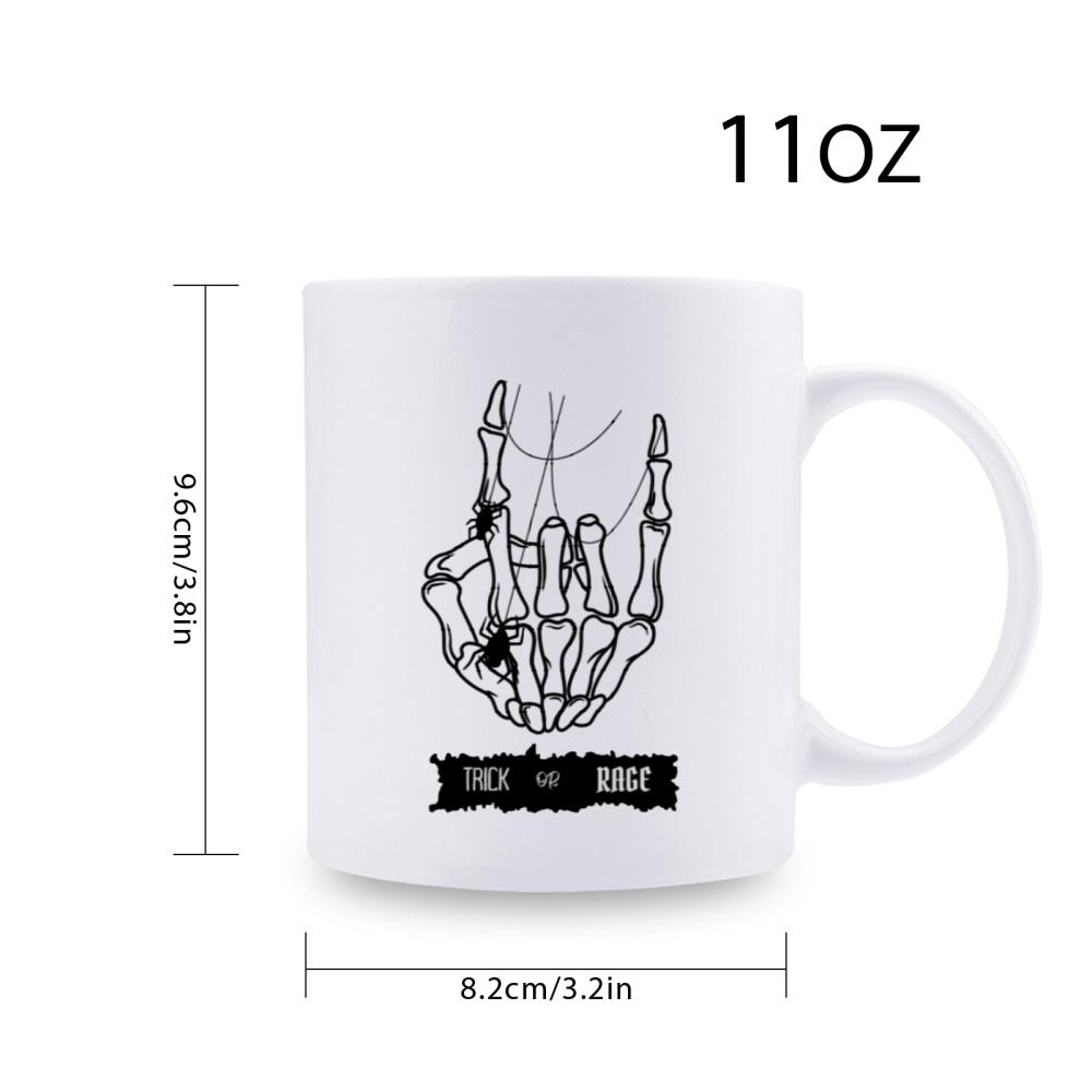 1pc 3A grade 11 oz skeleton ceramic coffee mug for room Halloween Ideal Birthday Christmas Holiday gift home decoration