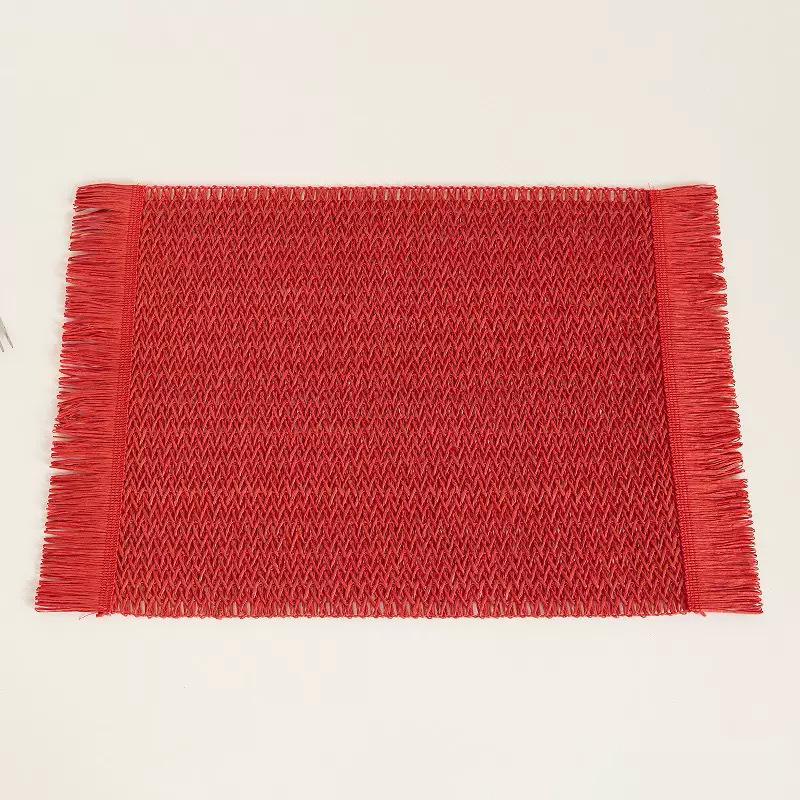 Serviciu de loc rotund cu ciucuri țesute de culoare uni - Subțire izolatoare anti-alunecare pentru mesele de sufragerie