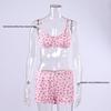 2026 Spring/Summer European & American Knitted Pajama Set: Printed Long Sleeve, Short Pants, Versatile 3-Piece for Outdoor Wear