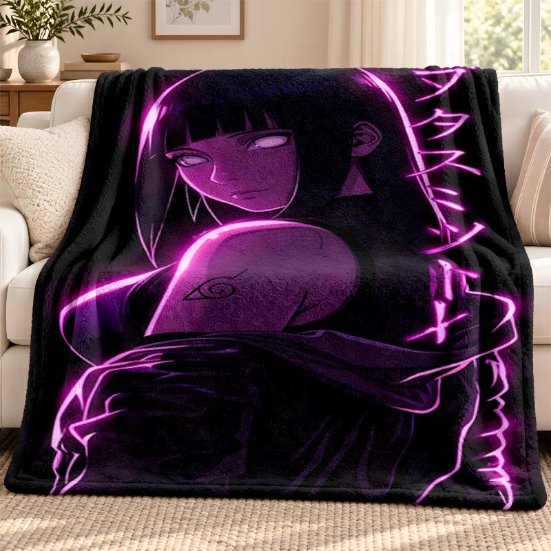 Hyuga Hinata blanket Flannel Blanket Soft Cozy Plush Throw for Sofa Bed Lightweight Home Decoration Outdoor camping
