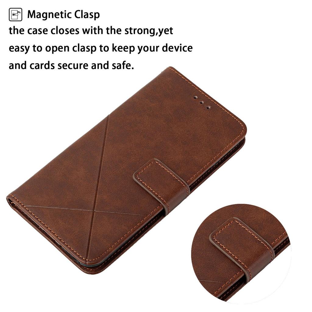 For Xiaomi Redmi Note 13 Pro 4G/Poco M6 Pro 4G Case Lines Imprinted PU Leather Wallet Stand Phone Cover
