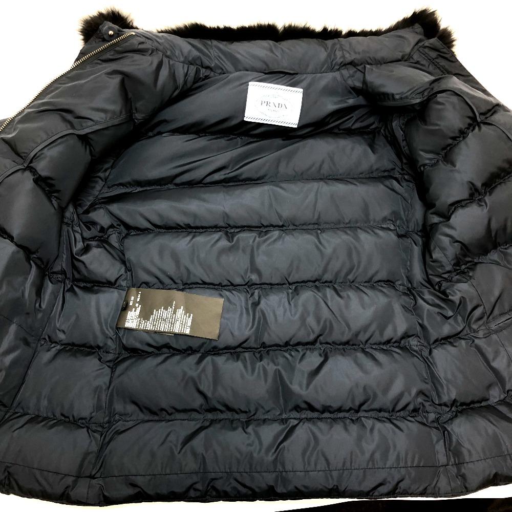 Prada Jaqueta de Penas de Pelo para Baixo / Nylon Azul Marinho