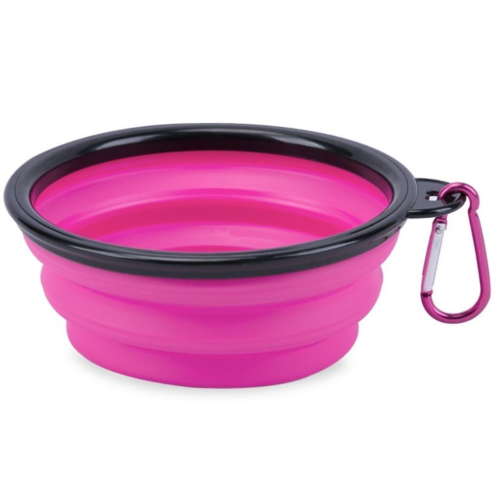 

Plastic Folding Bowl Foldable Food Container Durable Dog Water Bowl Camping рожевий