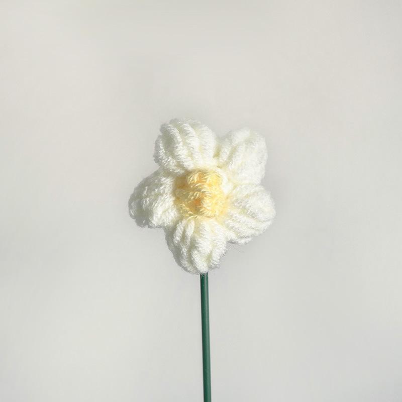 Handmade Woven Yarn Knitted Faux Flower Bouquet