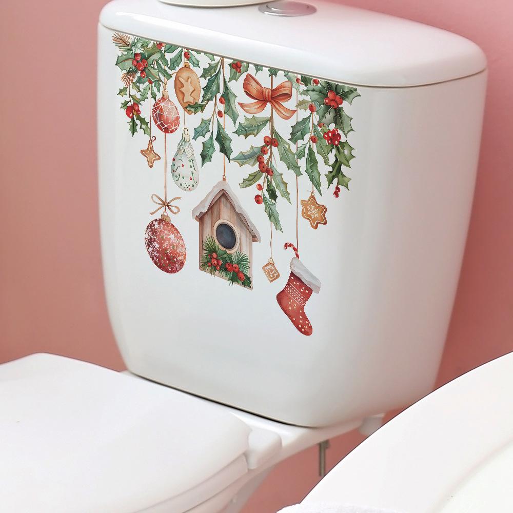 Weihnachtshaus Toilettenaufkleber Frohe Weihnachten Partydekoration 2025 Xmas Badezimmerdekor Navidad Natal Neujahrsgeschenk 2026 Poster
