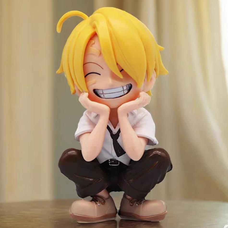 12-15cm ONE PIECE  Anime Monkey D Luffy Roronoa Zoro Q-Version PVC Model Desktop Car Ornament  Kids Birthday Christmas Gift Toys