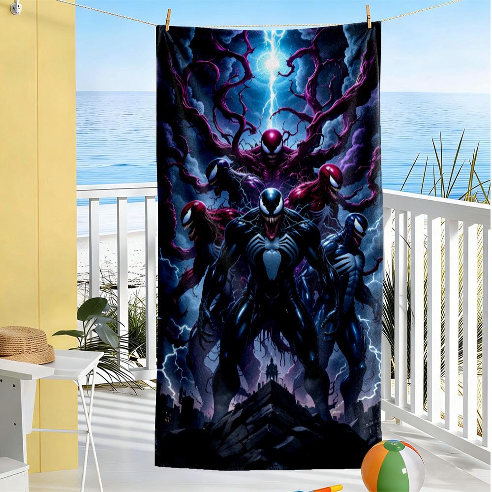 Venom vibrant beach towel Foldable swimming & surfing Vibrant Pattern Perfect Gift for Friends & Family