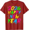 Happy New Year 2026 Family Celebration Event New Years Eve Party Tshirt Shortsleeved Roundneck Comfortable Clothing