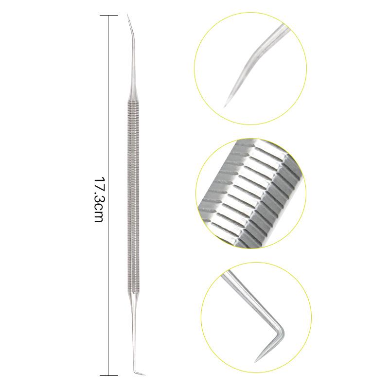 1pc Dental Stainless Steel Periodontal Probe Double Hook Explorer Scaler Instrument Oral Endodontic Cleaning Tool Equipment