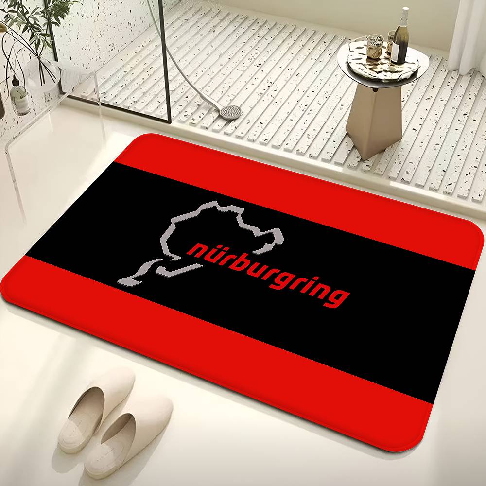 N-Nurburgrings Logo Hallway Carpet INS Style Soft Bedroom Floor House Laundry Room Mat Anti-skid Bedside Area Rugs