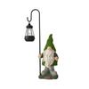 Statua da Giardino Gnomo da Esterno con Lanterna Solare Statuetta Decorativa per Cortile Patio Prato Illuminazione d'Accento per Paesaggio