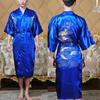 Artı Boyutu Çin Erkekler Nakış Ejderha Elbiseler Geleneksel Erkek Pijama Gecelik Kimono