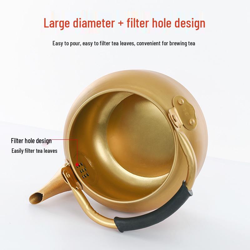 Yellow Aluminum Teapot Kettle: Large Capacity Korean Rice Wine Pot for Gas Stoves